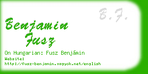 benjamin fusz business card