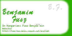 benjamin fusz business card